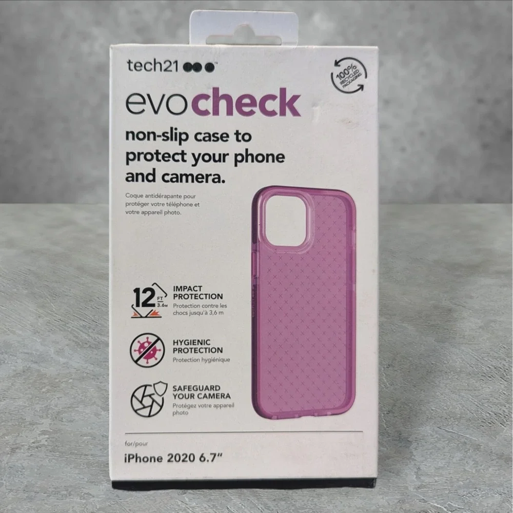 Y9. Tech21 Evo Check Case Apple iPhone 2020 6.7 (12 Pro Max) Purple See Descript